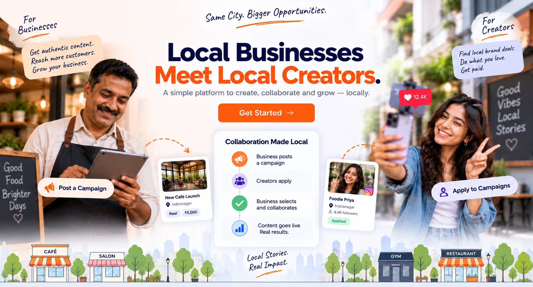 Local Businesses Meet Local Creators — a simple platform to create, collaborate and grow locally